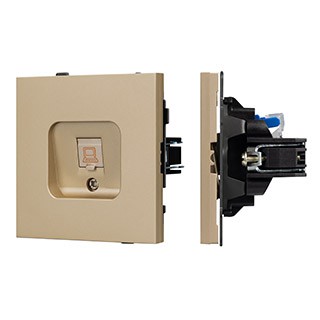 Механизм компьютерной розетки SCT-TENDO-MPC1-SFPL-GD (RJ-45, CAT6) (Arlight, Матовый песочный)