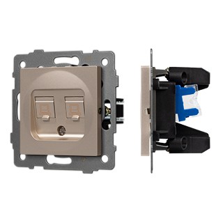 Механизм компьютерной розетки двойной SCT-MPC2-PL-GD-V (RJ-45, CAT6) (Arlight, -)