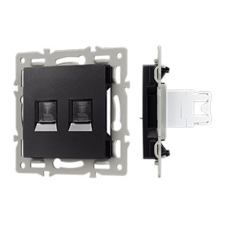 Механизм компьютерной розетки двойной SCT-MPC2-PL-BK (RJ-45, CAT6) (Arlight, -)