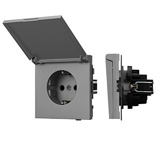Механизм розетки влагозащищённый SCT-TENDO-MCP-PL-GR (230V, 16A) (Arlight, Графитовый)