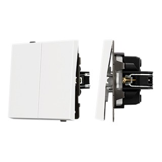 Механизм выключателя двухклавишный проходной SWT-TENDO-MKP2-PL-WH (230V, 10A) (Arlight, Белый)