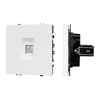 Механизм компьютерной розетки SCT-NOBE-MPC1-SFPL-WH (RJ-45, CAT6) (Arlight, Белый кварц)