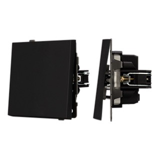 Механизм выключателя одноклавишный перекрёстный SWT-TENDO-MKX1-SFPL-BK (230V, 10A) (Arlight, Матовый черный)