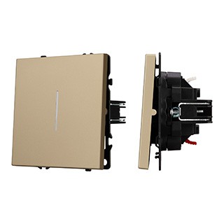 Механизм выключателя одноклавишный непроходной LED SWT-NOBE-MK01-SFPL-L-GD (230V, 10A) (Arlight, Золотой песок)