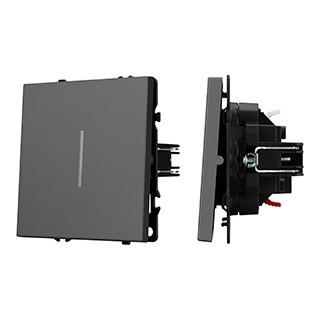 Механизм выключателя одноклавишный проходной LED SWT-NOBE-MKP1-SFPL-L-GR (230V, 10A) (Arlight, Серый базальт)