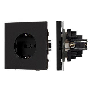 Механизм электрической розетки SCT-TENDO-MEU1-SFPL-BK (230V, 16A) (Arlight, Матовый черный)