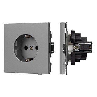Механизм электрической розетки SCT-TENDO-MEU1-PL-GR (230V, 16A) (Arlight, Графитовый)