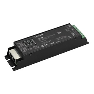 INTELLIGENT ARLIGHT Декодер SMART-DMX512-304-83-RDM-SUF Black (12-48V, 4x8A, RJ-45) (IARL, IP20 Металл, 5 лет)