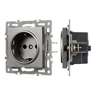 Механизм электрической розетки SCT-MEU1-PL-GR (250V, 16A) (Arlight, -)