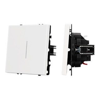 Механизм выключателя одноклавишный проходной LED SWT-NOBE-MKP1-SFPL-L-WH (230V, 10A) (Arlight, Белый кварц)