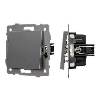 Механизм выключателя одноклавишный самовозвратный SWT-MKR1-PL-GR-V (250V, 10A) (Arlight, -)