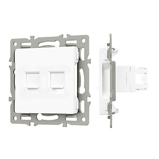 Механизм компьютерной розетки двойной SCT-MPC2-PL-WH (RJ-45, CAT6) (Arlight, -)