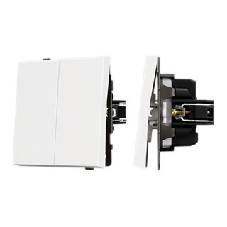 Механизм выключателя двухклавишный непроходной SWT-TENDO-MK02-PL-WH (230V, 10A) (Arlight, Белый)