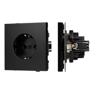 Механизм электрической розетки SCT-TENDO-MEU1-PL-BK (230V, 16A) (Arlight, Черный)