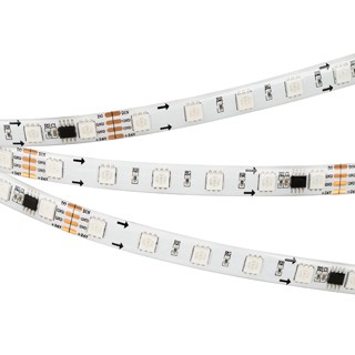 Лента SPI-5000SE-AM 24V RGB (5060, 60 LED/m, x6) (Arlight, Закрытый, IP65)