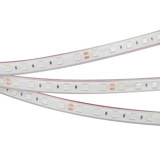 Лента RTW 2-5000PGS 24V Yellow 2x (5060, 300 LED, LUX) (Arlight, 14.4 Вт/м, IP67)