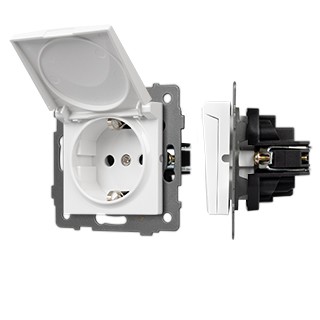 Механизм розетки влагозащищённый SCT-MCP-PL-WH-V (250V, 16A) (Arlight, -)