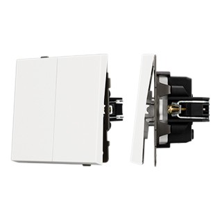 Механизм выключателя двухклавишный непроходной SWT-TENDO-MK02-SFPL-WH (230V, 10A) (Arlight, Матовый белый)