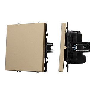 Механизм выключателя одноклавишный перекрёстный SWT-NOBE-MKX1-SFPL-GD (230V, 10A) (Arlight, Золотой песок)