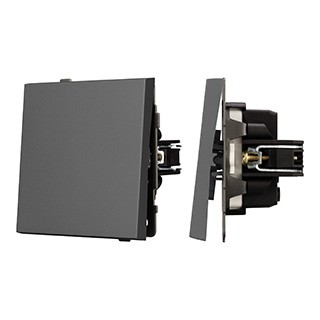 Механизм выключателя одноклавишный непроходной SWT-TENDO-MK01-SFPL-GR (230V, 10A) (Arlight, Матовый графитовый)