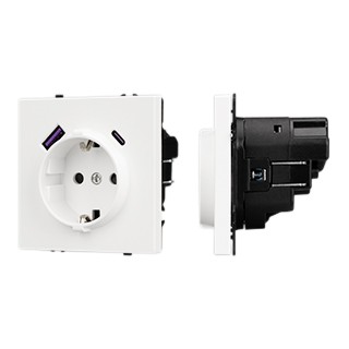 Механизм розетки с USB зарядкой SCT-NOBE-MUAC-SFPL-WH (230V, 16A) (Arlight, Белый кварц)