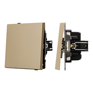 Механизм выключателя одноклавишный непроходной SWT-TENDO-MK01-SFPL-GD (230V, 10A) (Arlight, Матовый песочный)