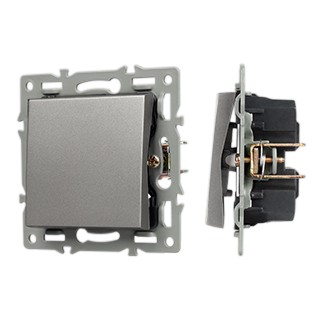 Механизм выключателя одноклавишный непроходной SWT-MK01-PL-GR (250V, 16A) (Arlight, -)