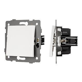 Механизм выключателя одноклавишный непроходной SWT-MK01-PL-WH-V (250V, 10A) (Arlight, -)
