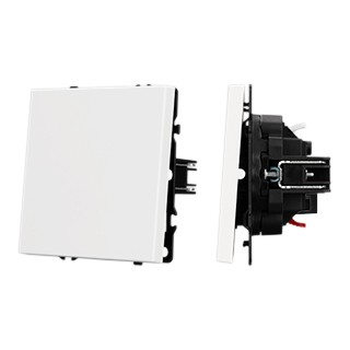 Механизм выключателя одноклавишный проходной SWT-NOBE-MKP1-SFPL-WH (230V, 10A) (Arlight, Белый кварц)