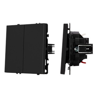 Механизм выключателя двухклавишный непроходной SWT-NOBE-MK02-SFPL-BK (230V, 10A) (Arlight, Черный оникс)