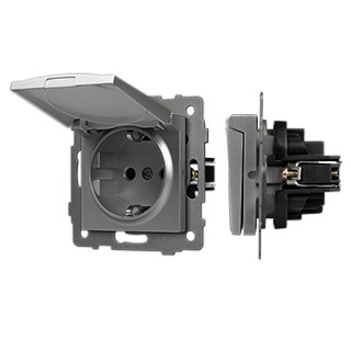 Механизм розетки влагозащищённый SCT-MCP-PL-GR-V (250V, 16A) (Arlight, -)